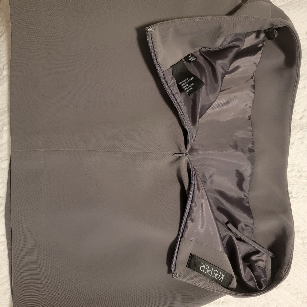 Kasper Thin Light Lined Polyester Taupe Pencil Sk… - image 5